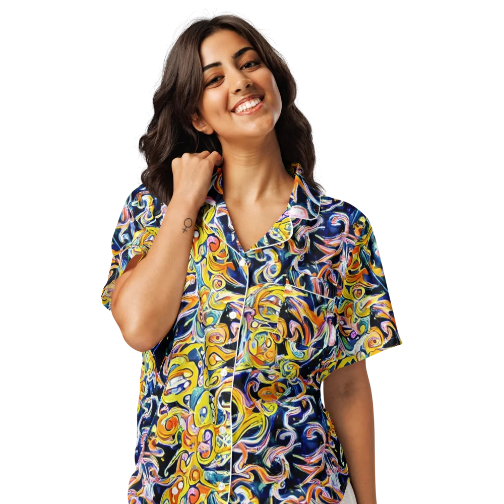 Liquid Sunstorm on Women's Short Sleeve Pajama Top — Front