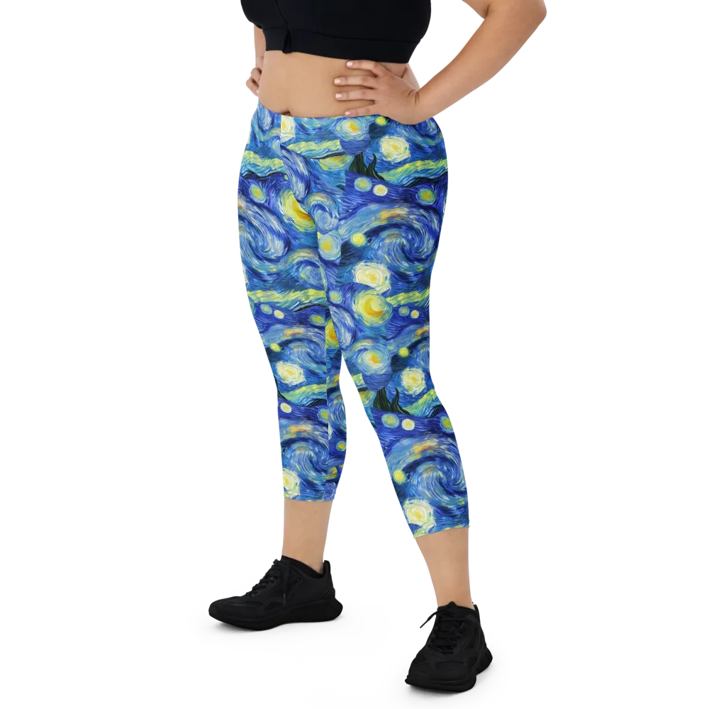 Cosmic Vortex on Capri Leggings — Front