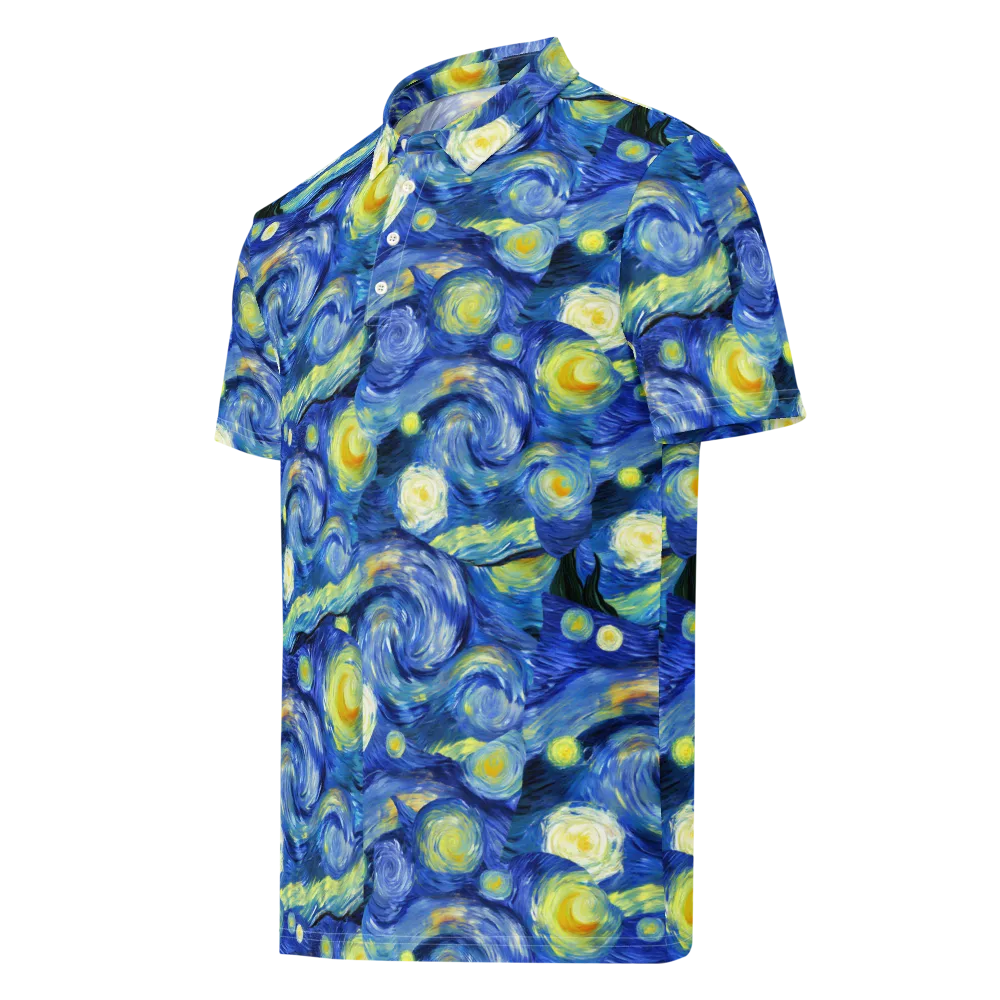 Cosmic Vortex on Men's Slim Fit Polo Shirt — Left Front