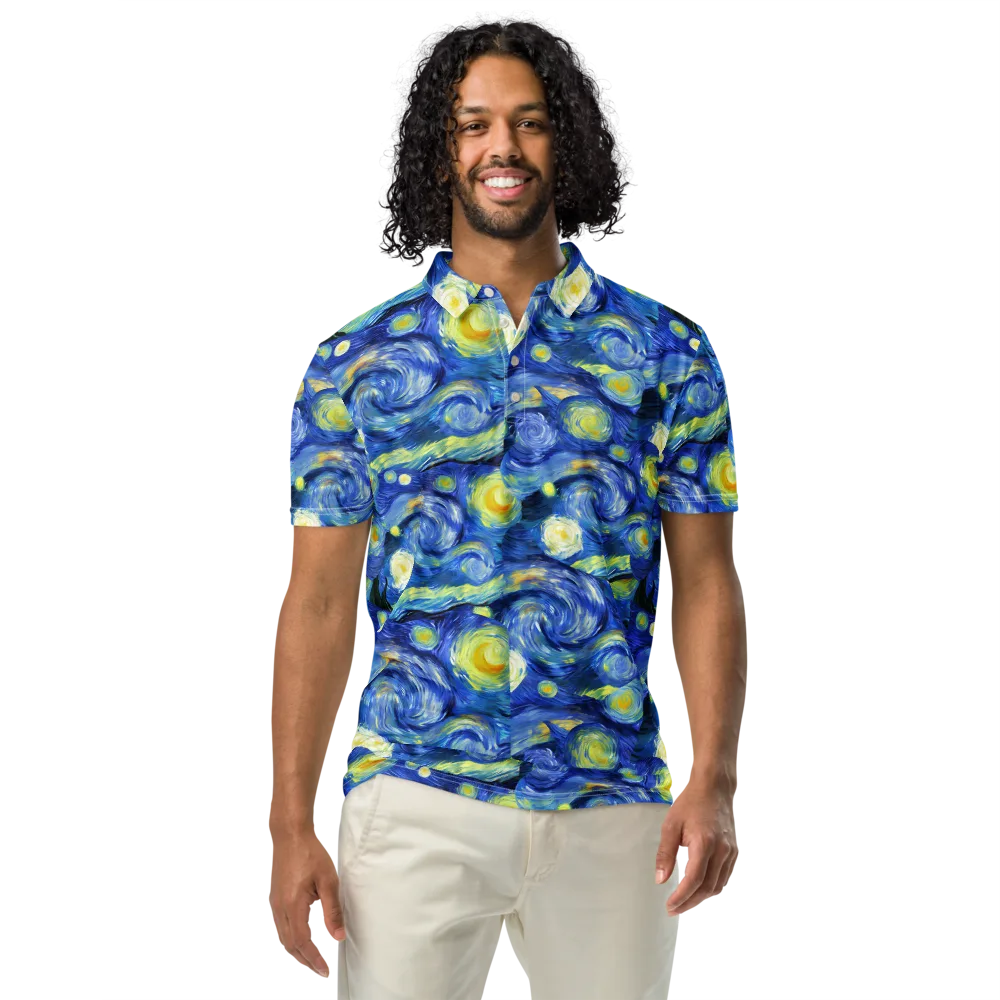 Cosmic Vortex on Men's Slim Fit Polo Shirt — Front