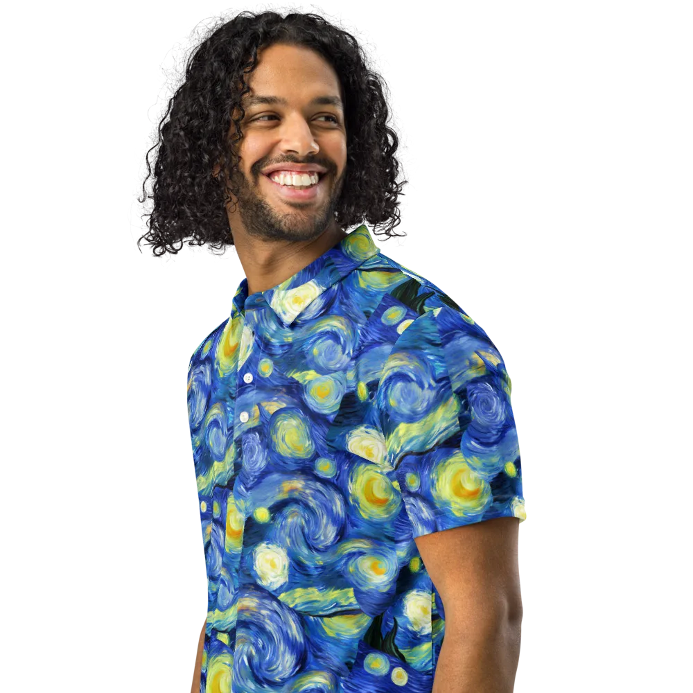 Cosmic Vortex on Men's Slim Fit Polo Shirt — Left Front