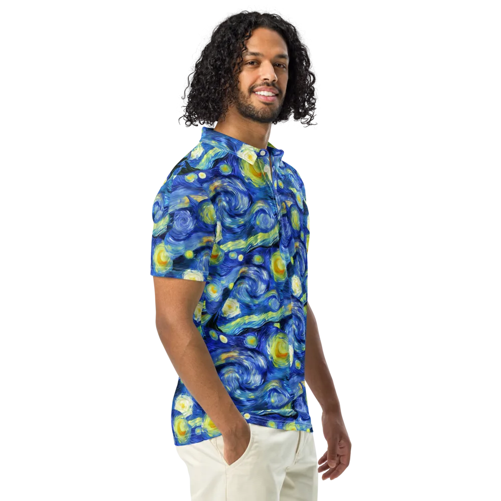 Cosmic Vortex on Men's Slim Fit Polo Shirt — Right Front