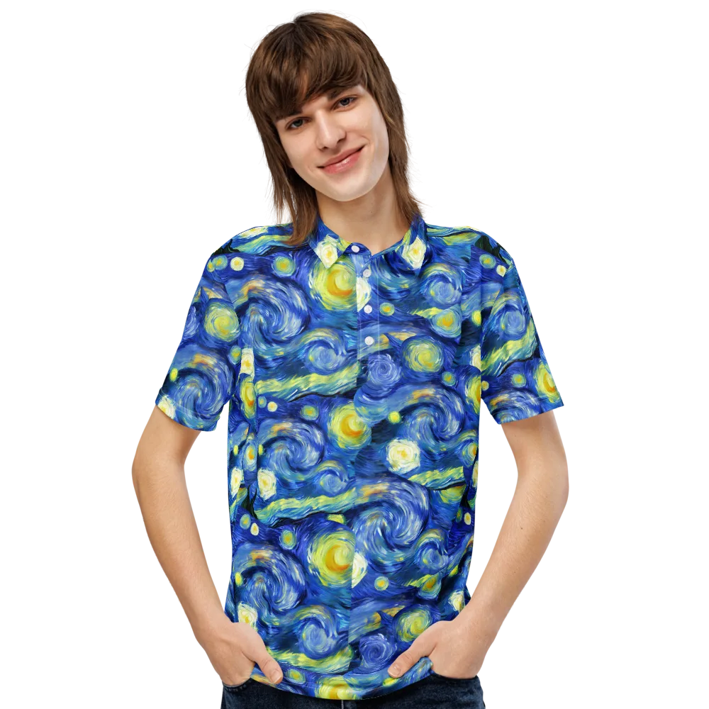 Cosmic Vortex on Men's Slim Fit Polo Shirt — Front