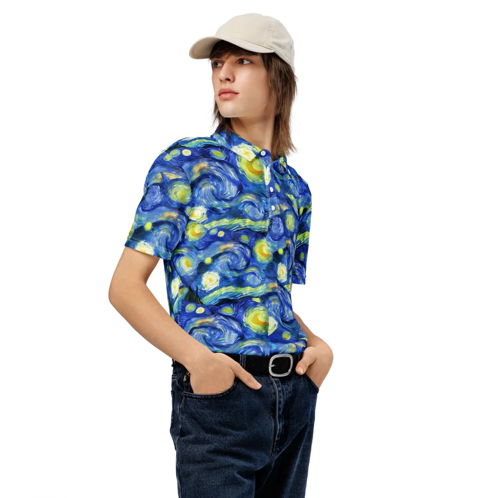 Cosmic Vortex on Men's Slim Fit Polo Shirt — Right Front