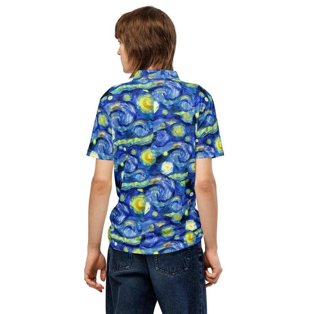 Cosmic Vortex on Men's Slim Fit Polo Shirt — Back