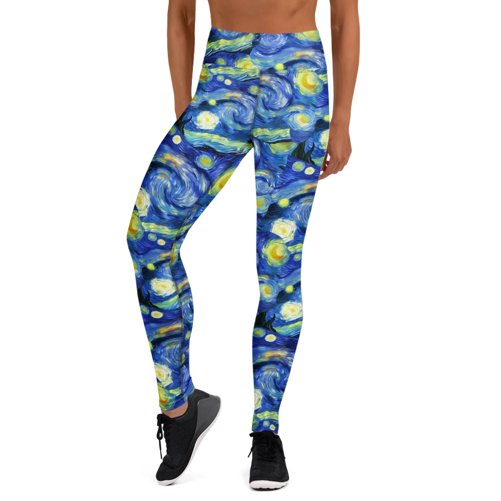 Cosmic Vortex on Yoga Leggings — Front