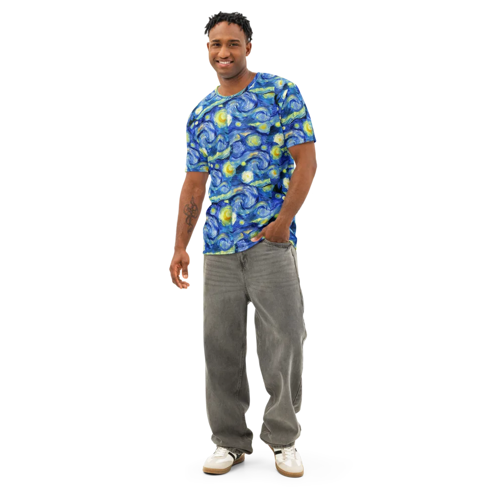 Cosmic Vortex on Men's Cotton Crew Neck T-Shirt — Front