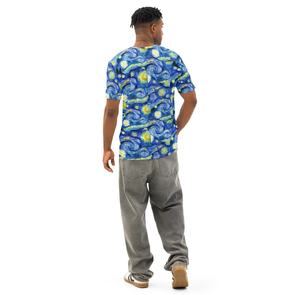 Cosmic Vortex on Men's Cotton Crew Neck T-Shirt — Back