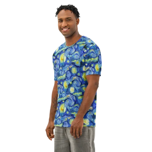 Cosmic Vortex on a Men's Cotton Crew Neck T-Shirt