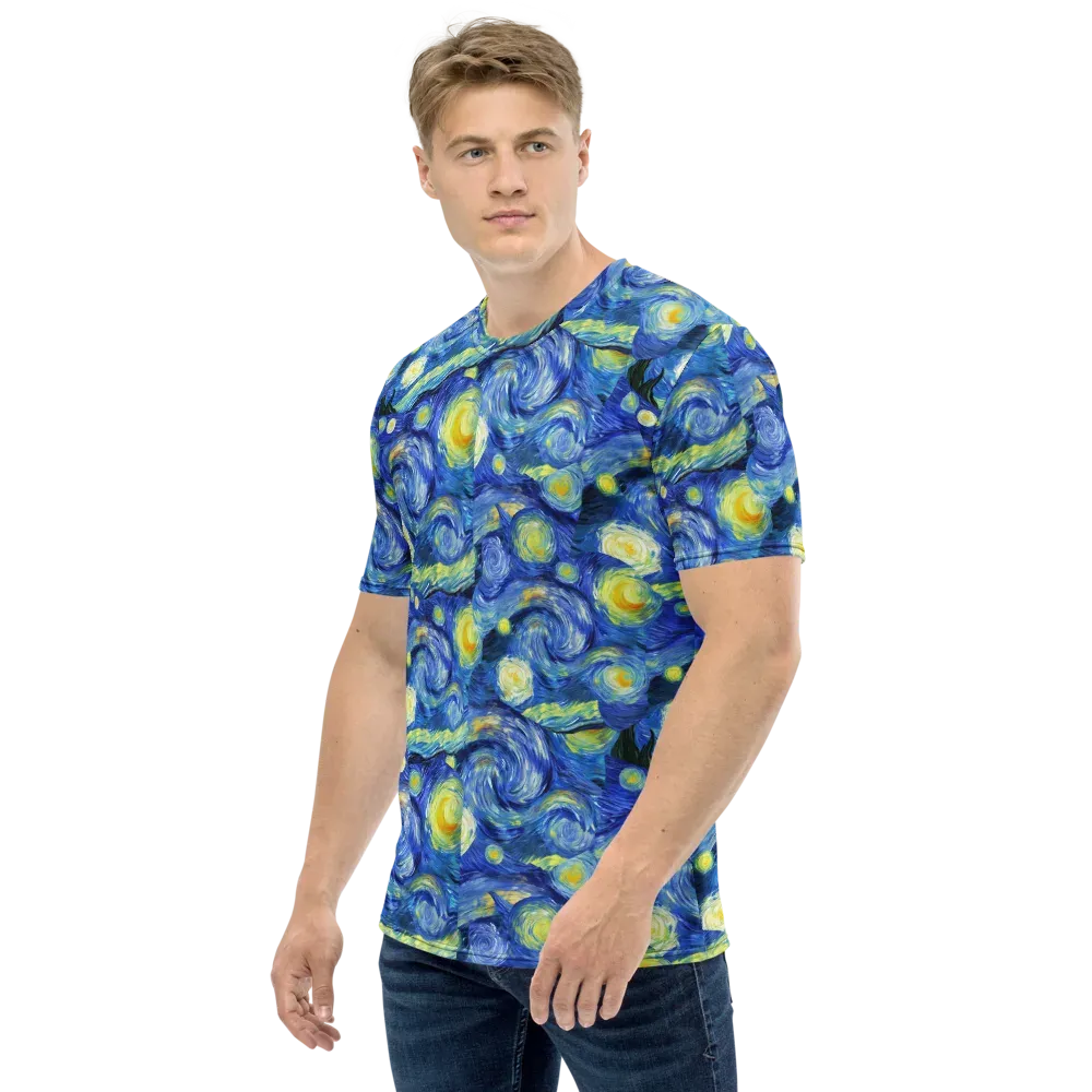 Cosmic Vortex on Men's Crew Neck T-Shirt — Left