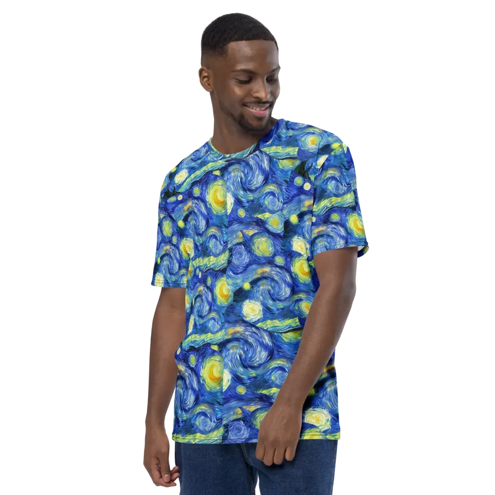 Cosmic Vortex on Men's Crew Neck T-Shirt — Left