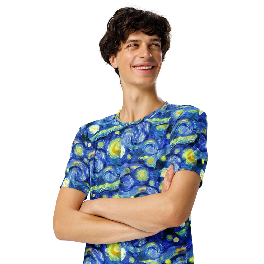 Cosmic Vortex on Men's Crew Neck T-Shirt — Left Front