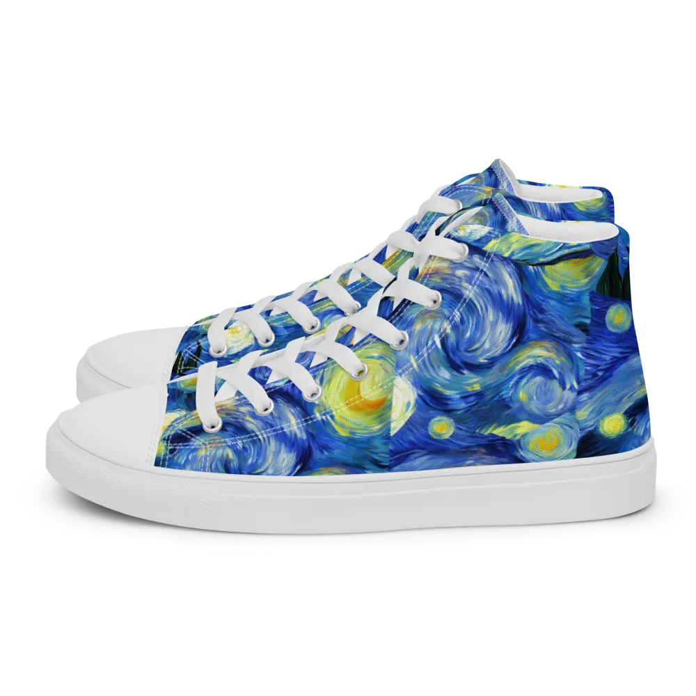 Cosmic Vortex on Men's High Top Canvas Shoes — Left