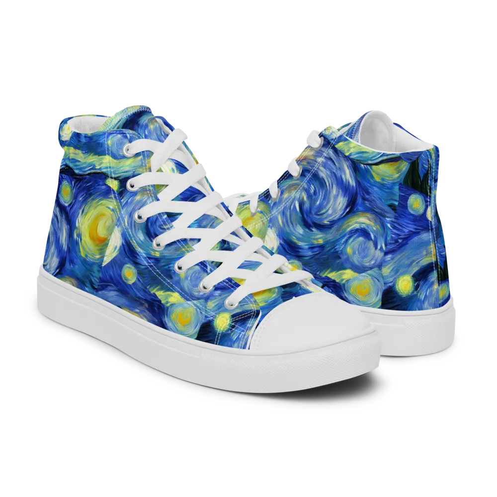 Cosmic Vortex on Men's High Top Canvas Shoes — Right