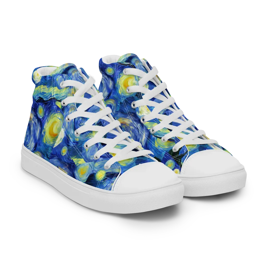 Cosmic Vortex on Women's High Top Canvas Shoes — Right Front
