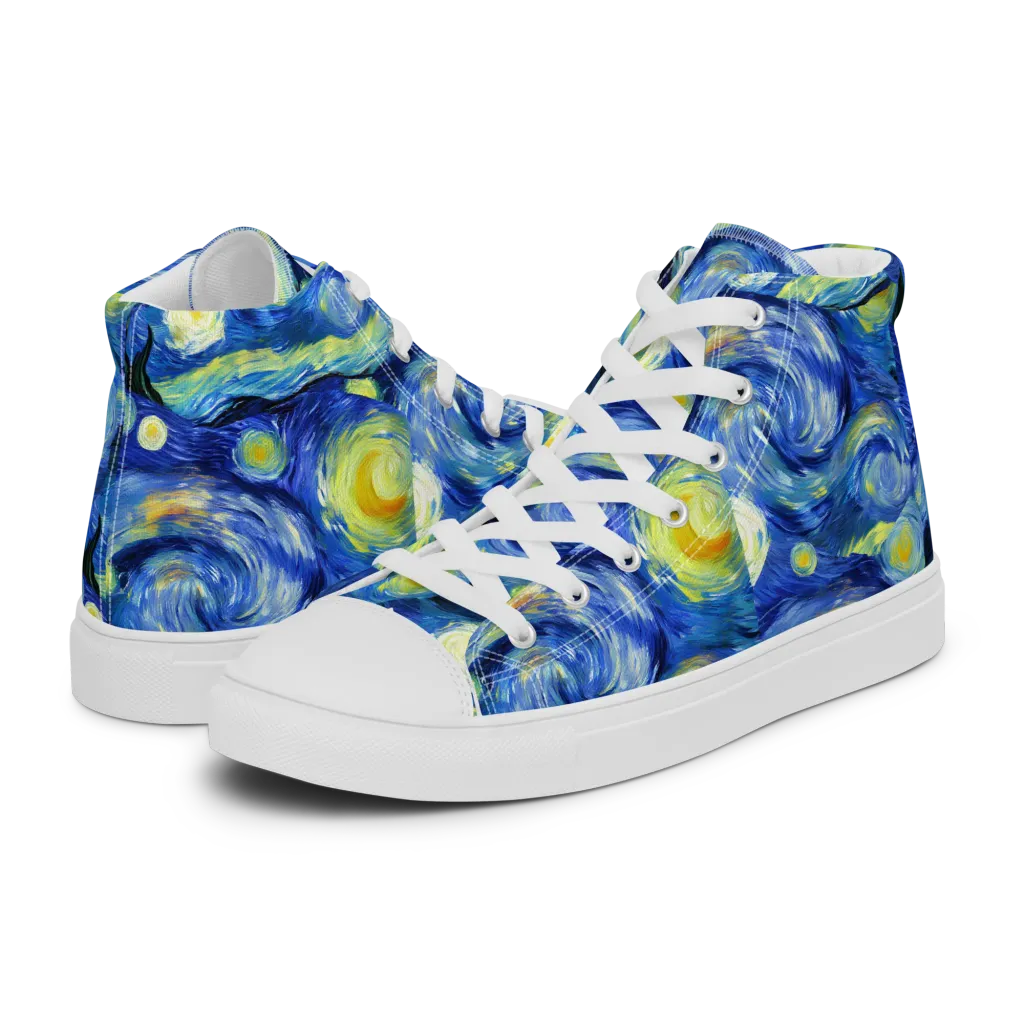 Cosmic Vortex on Women's High Top Canvas Shoes — Left
