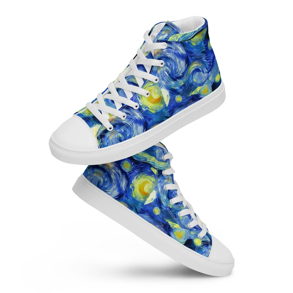 Cosmic Vortex on Women's High Top Canvas Shoes — Front