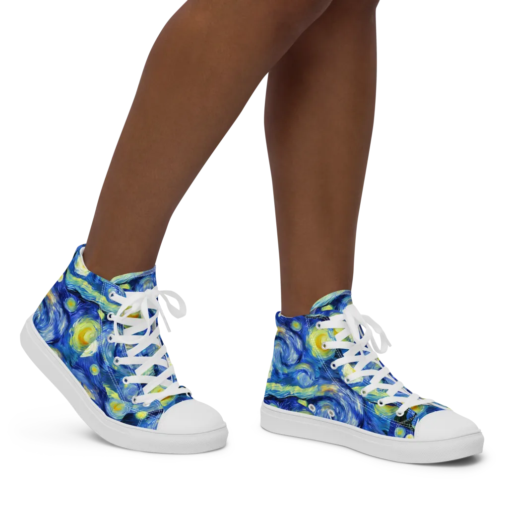 Cosmic Vortex on Women's High Top Canvas Shoes — Right