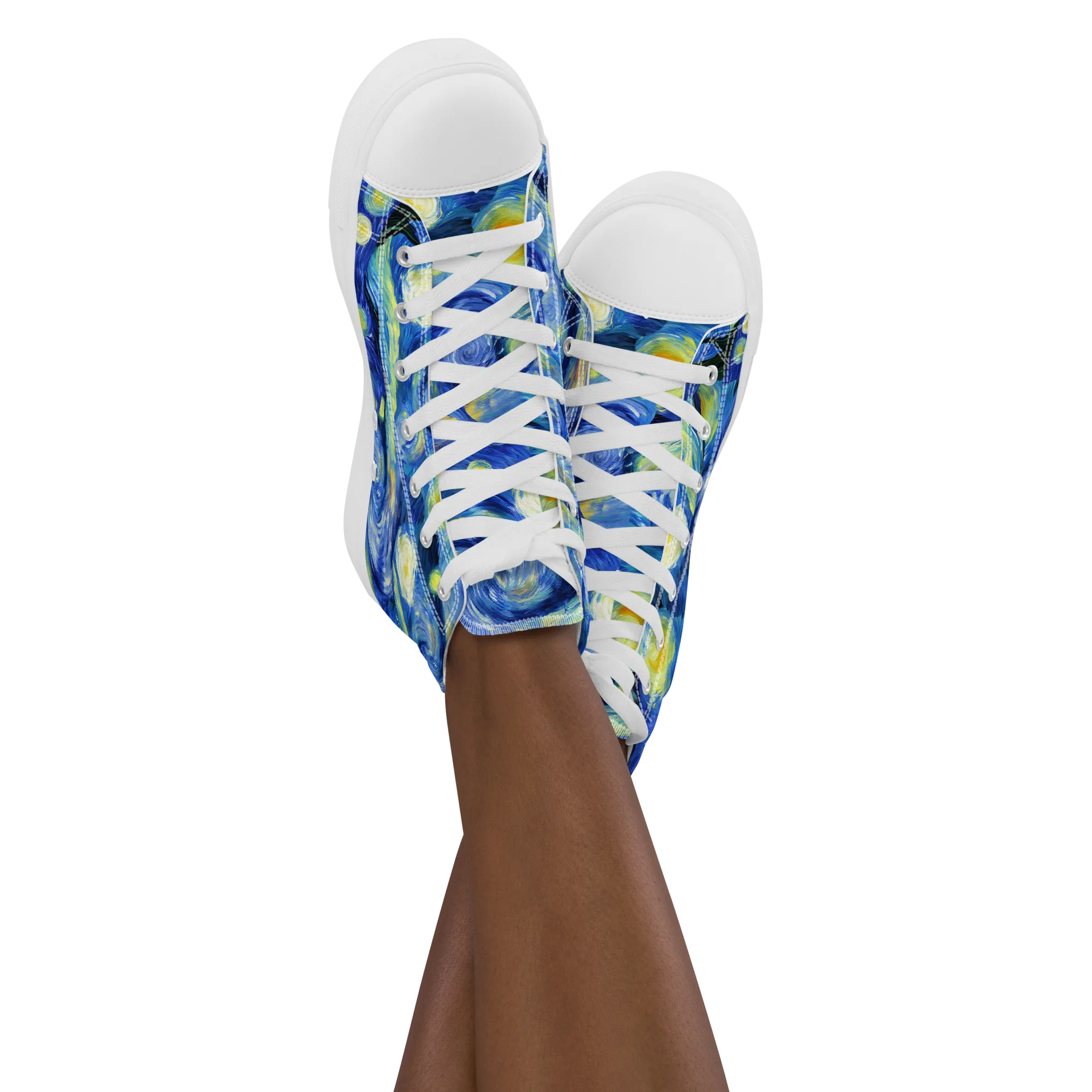Cosmic Vortex on Women's High Top Canvas Shoes — Front