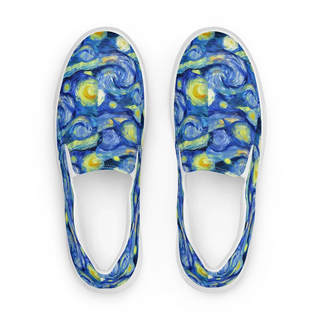 Cosmic Vortex on Men's Slip-On Canvas Shoes — Front