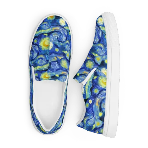 Cosmic Vortex on a Men's Slip-On Canvas Shoes