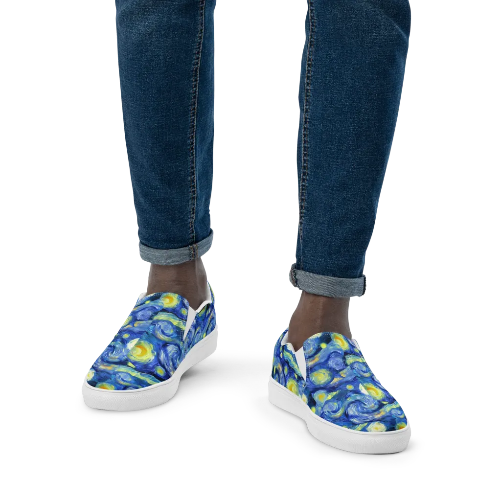 Cosmic Vortex on Men's Slip-On Canvas Shoes — Front