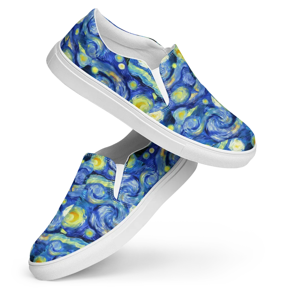 Cosmic Vortex on Women's Slip-On Canvas Shoes — Front