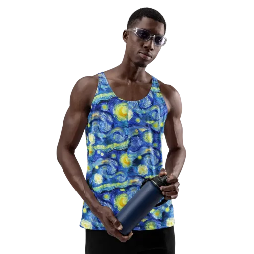 Cosmic Vortex on a Men's Tank Top