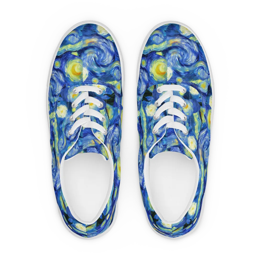 Cosmic Vortex on Men's Lace-Up Canvas Shoes — Front