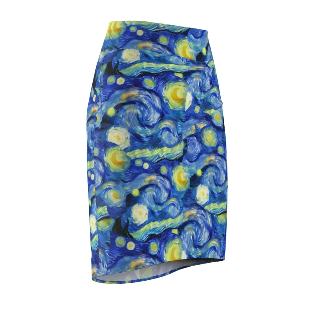 Cosmic Vortex on Pencil Skirt — Front Side