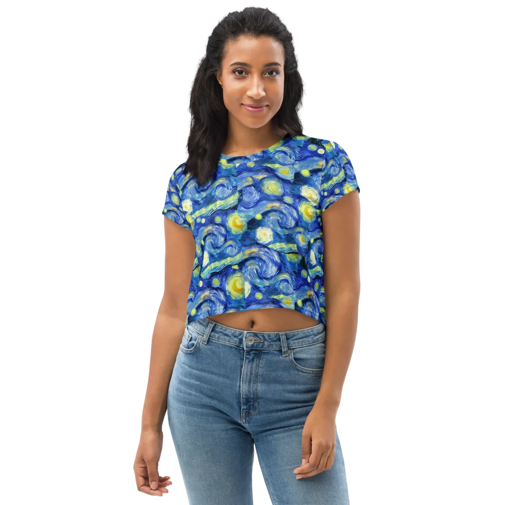 Cosmic Vortex on Crop Tee — Front