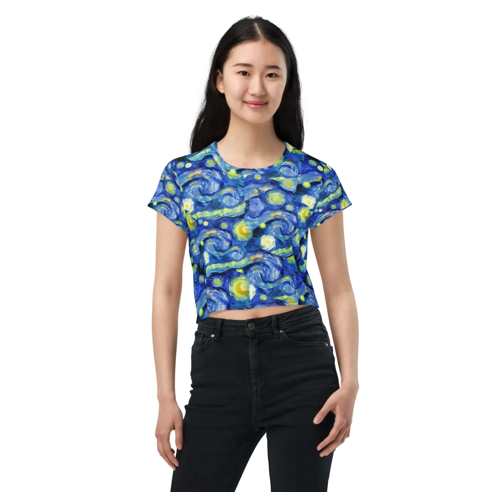 Cosmic Vortex on Crop Tee — Front