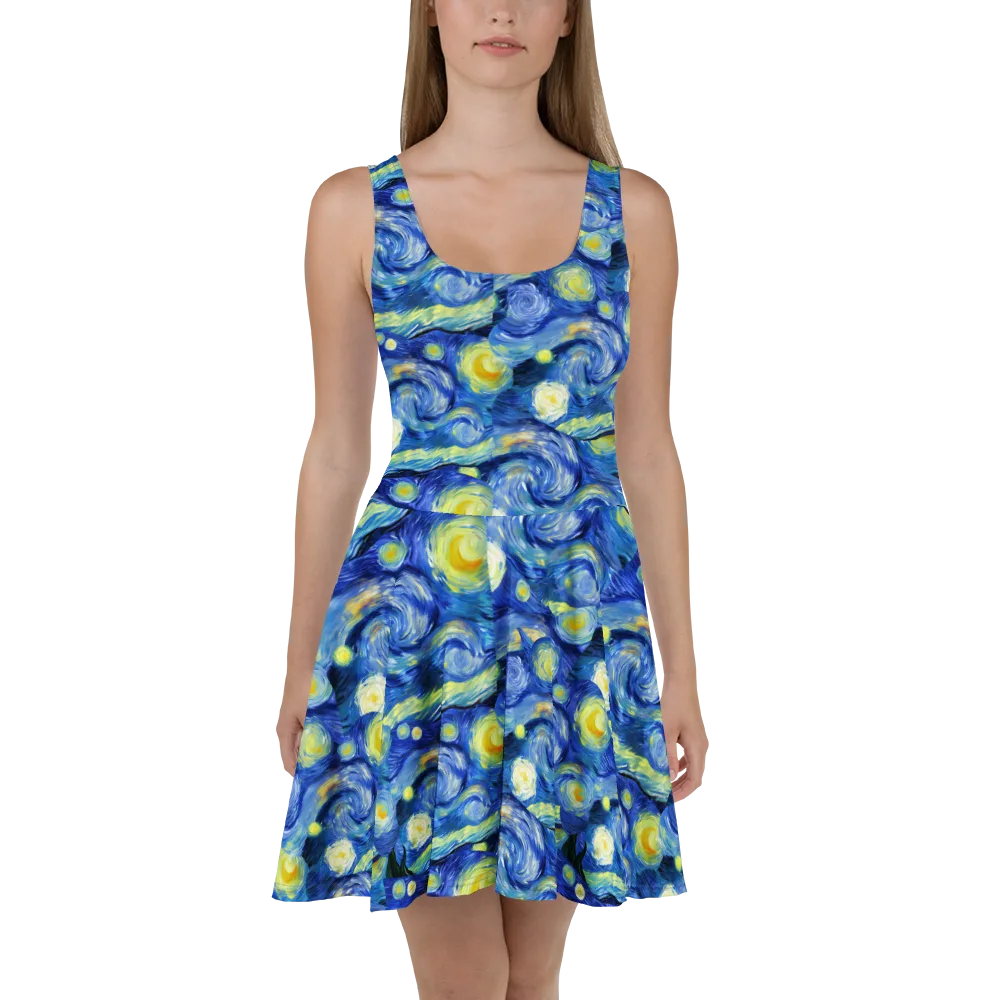 Cosmic Vortex on Skater Dress — Front