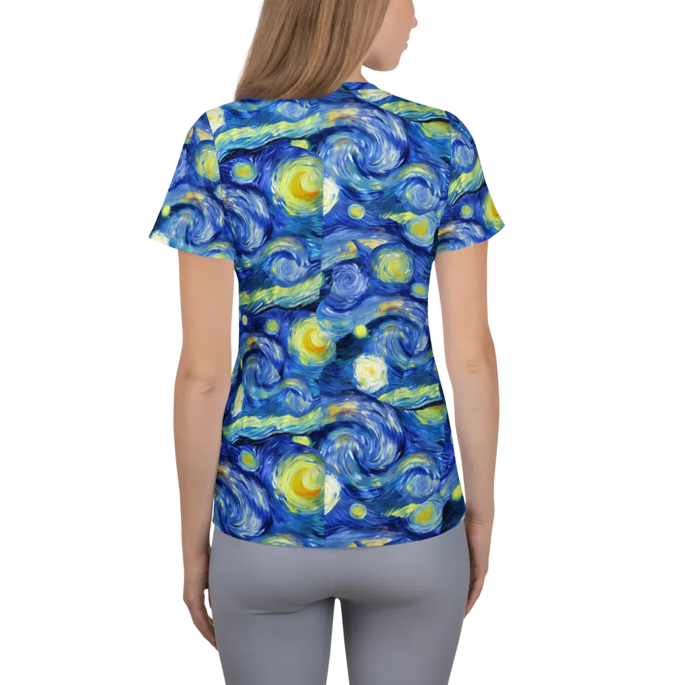 Cosmic Vortex on Women's Athletic T-Shirt — Back