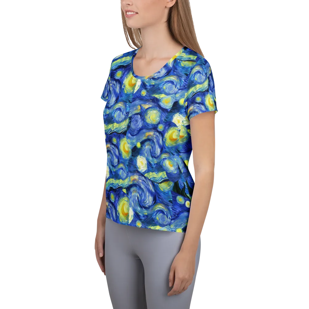 Cosmic Vortex on Women's Athletic T-Shirt — Left
