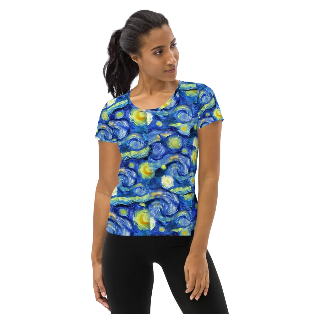Cosmic Vortex on Women's Athletic T-Shirt — Front
