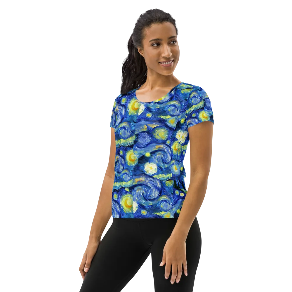Cosmic Vortex on Women's Athletic T-Shirt — Left