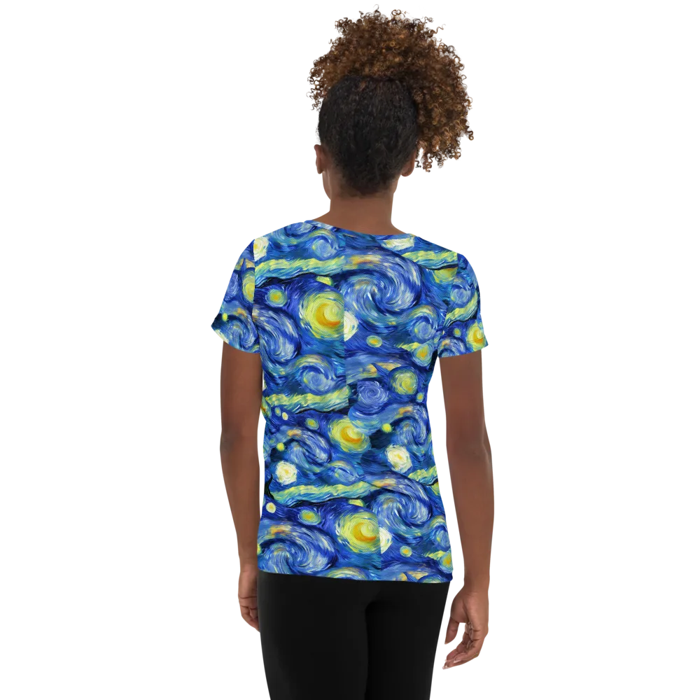 Cosmic Vortex on Women's Athletic T-Shirt — Back