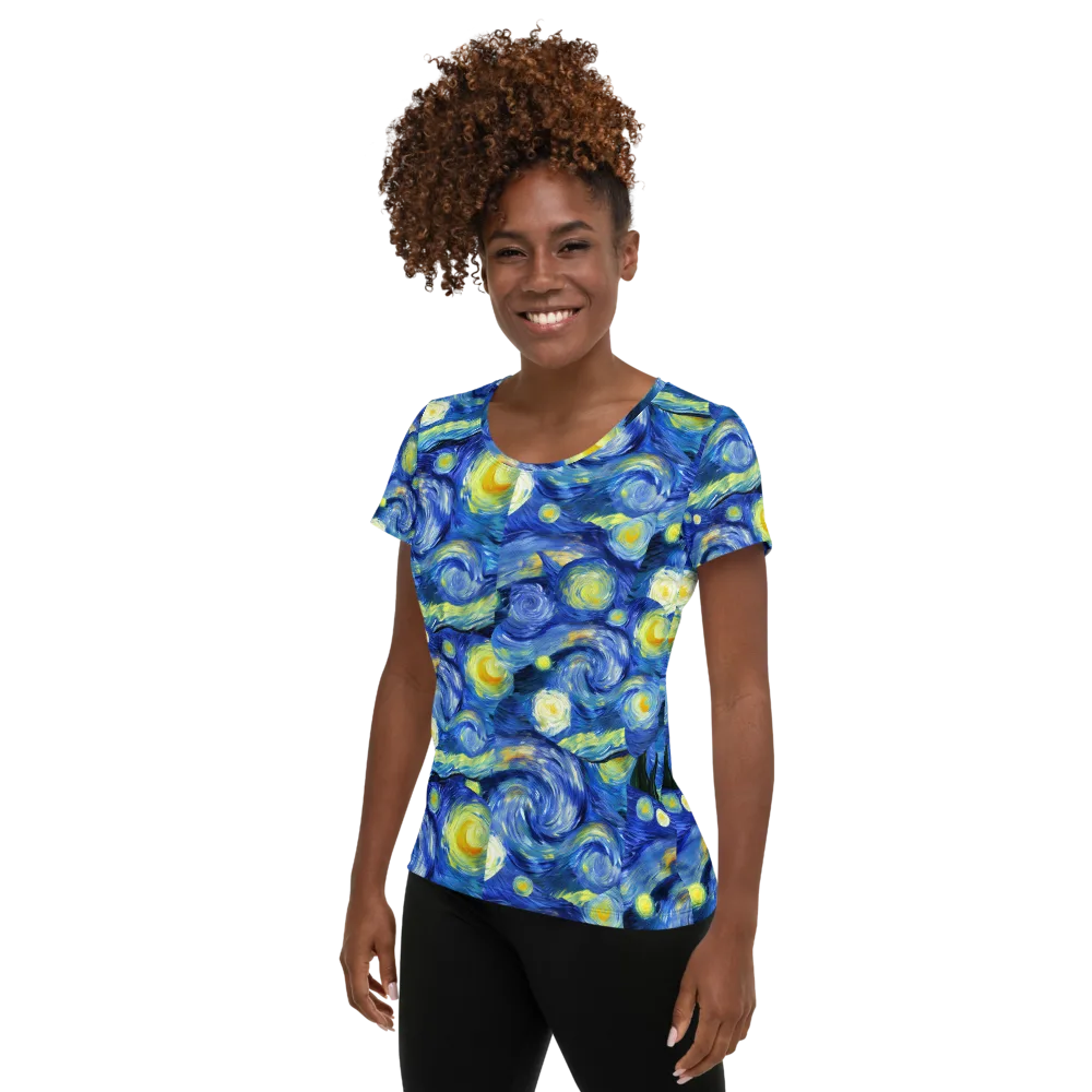 Cosmic Vortex on Women's Athletic T-Shirt — Left
