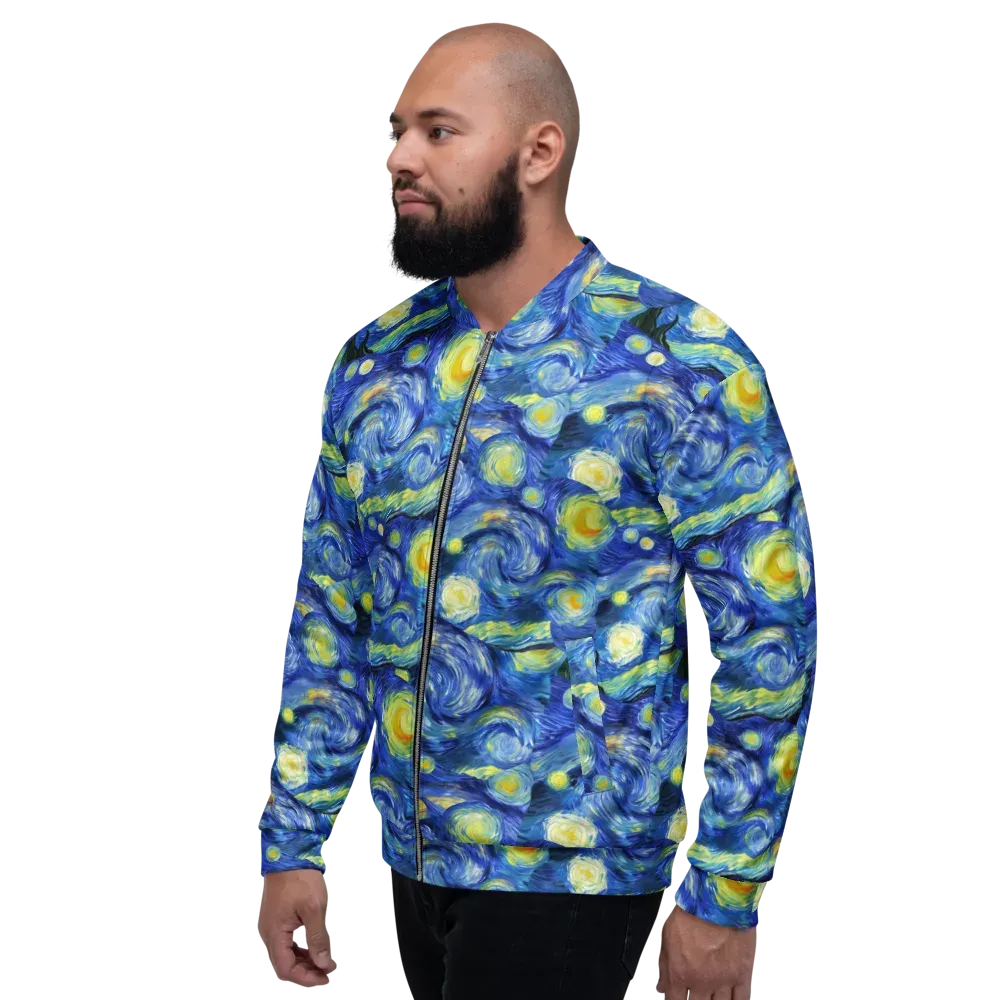 Cosmic Vortex on Bomber Jacket — Left