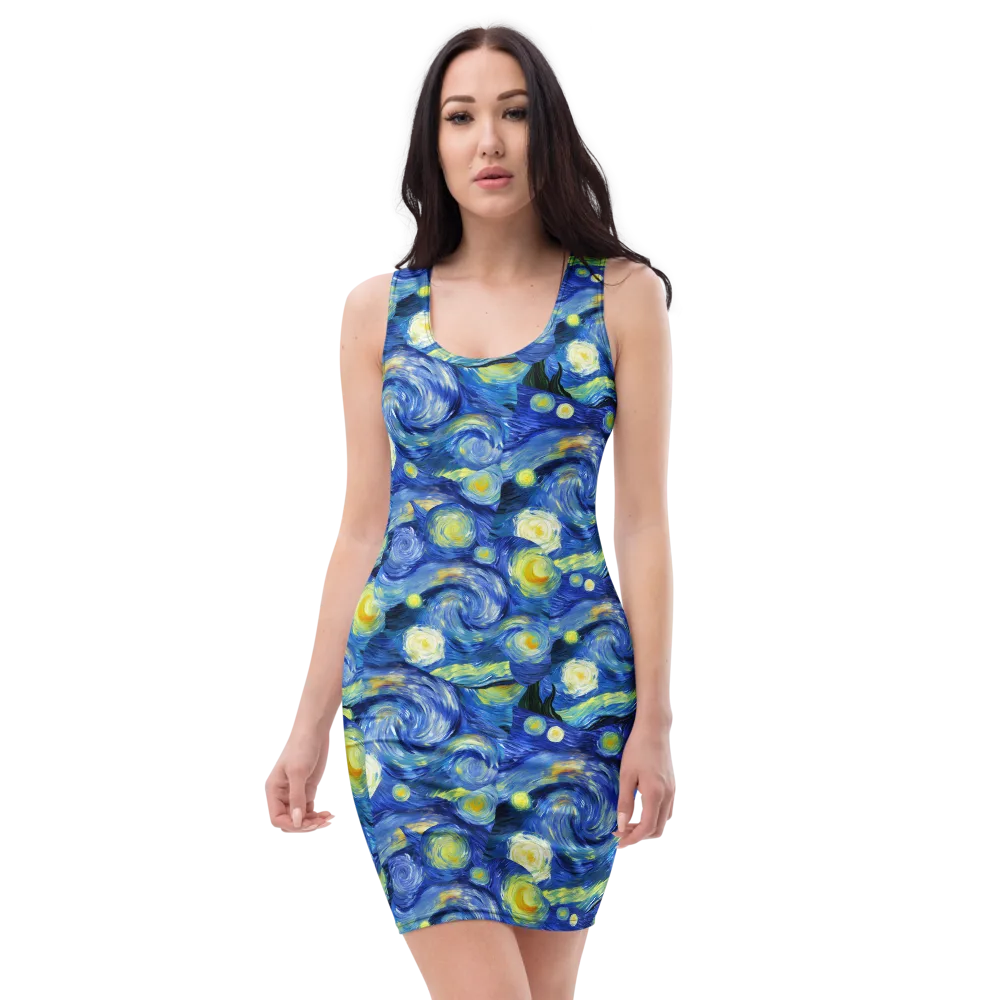 Cosmic Vortex on Bodycon Dress — Front