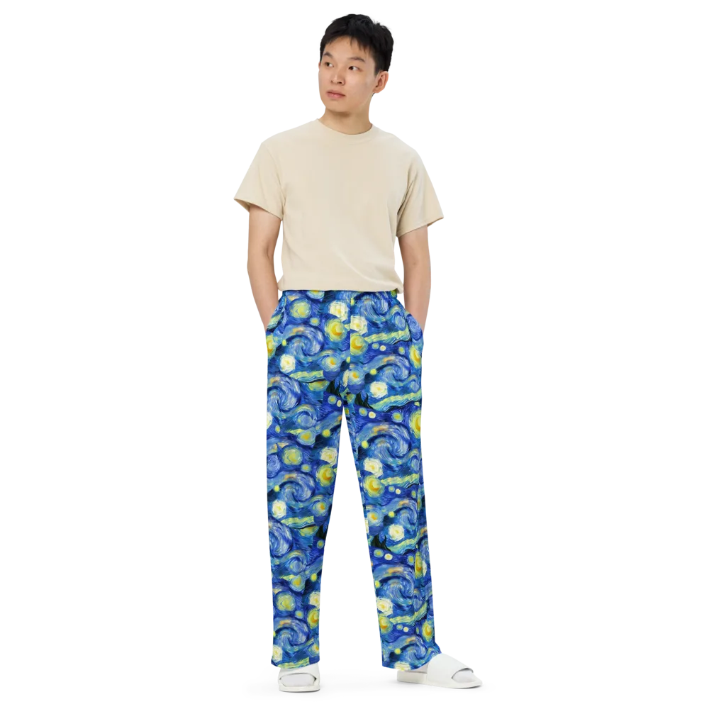 Cosmic Vortex on Wide-Leg Pants — Front