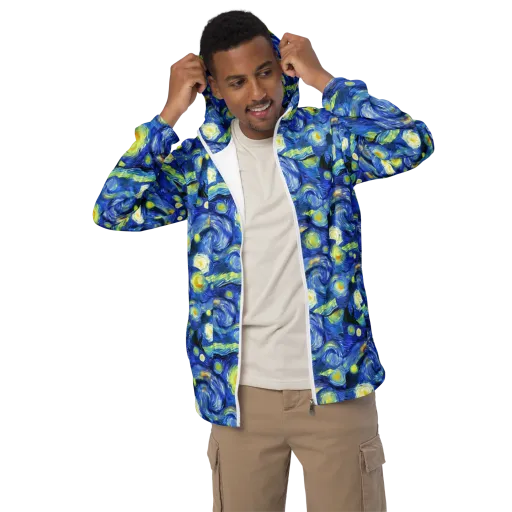 Cosmic Vortex on a Men's Windbreaker