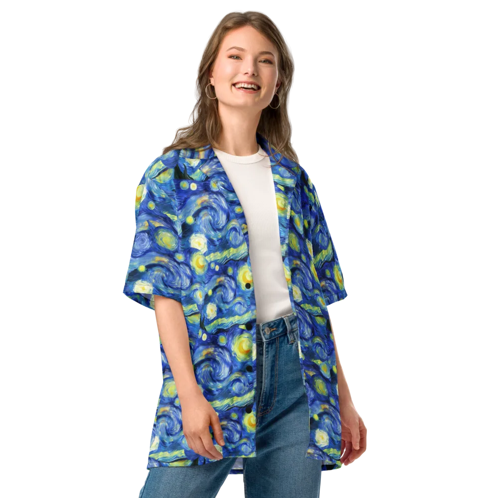 Cosmic Vortex on Button Shirt — Front