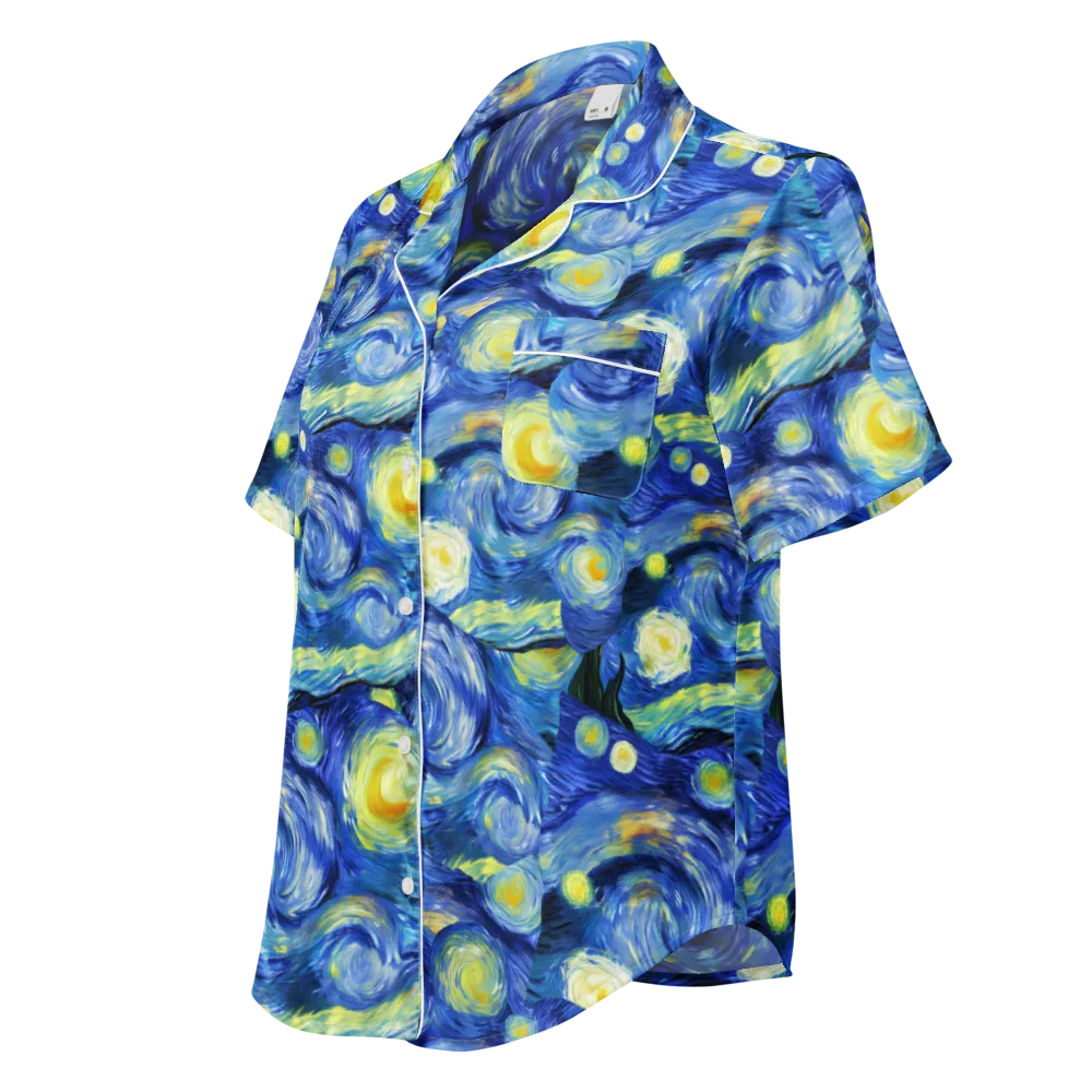 Cosmic Vortex on Women's Short Sleeve Pajama Top — Left Front