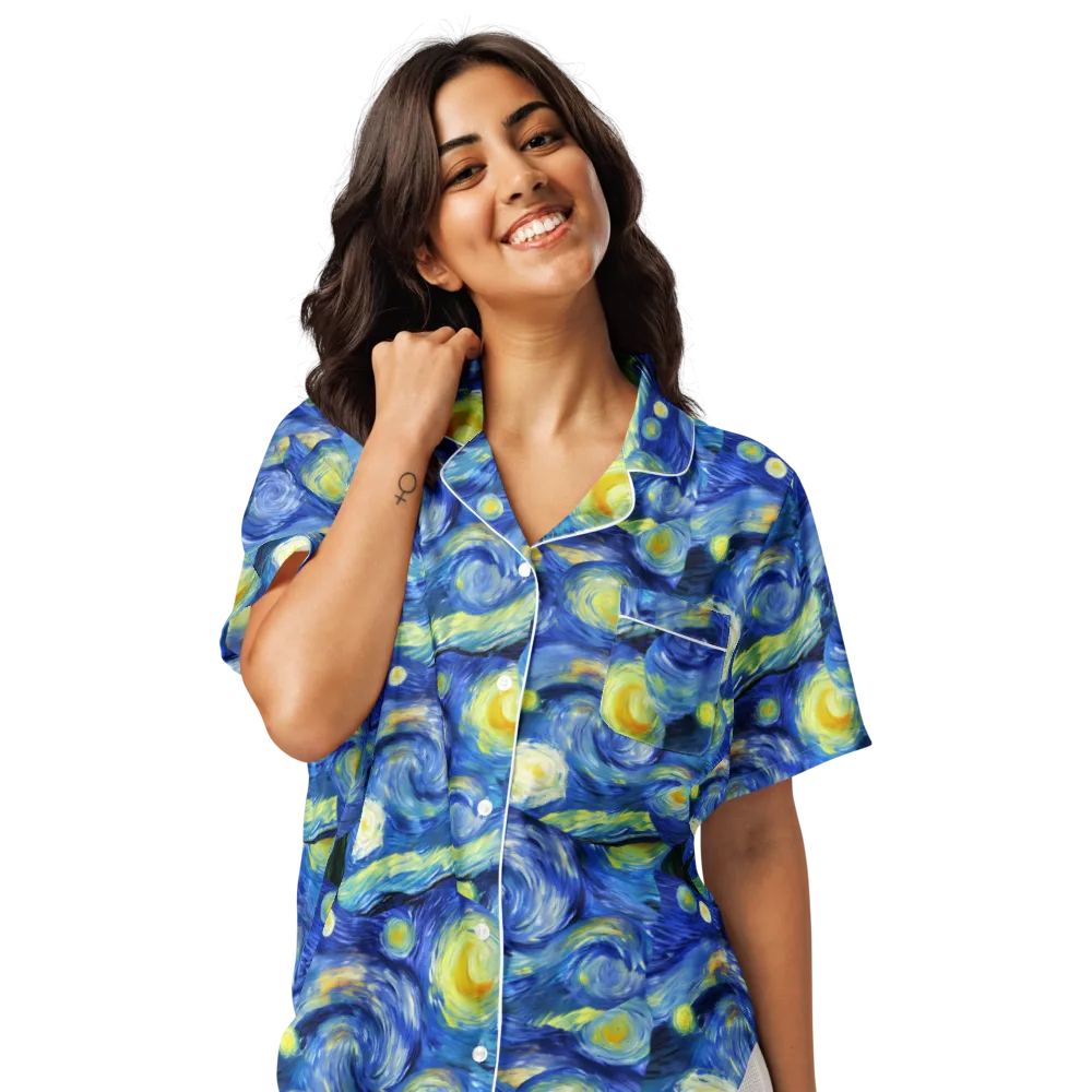 Cosmic Vortex on Women's Short Sleeve Pajama Top — Front