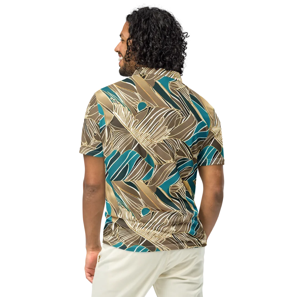 Gilded Frond on Men's Slim Fit Polo Shirt — Back