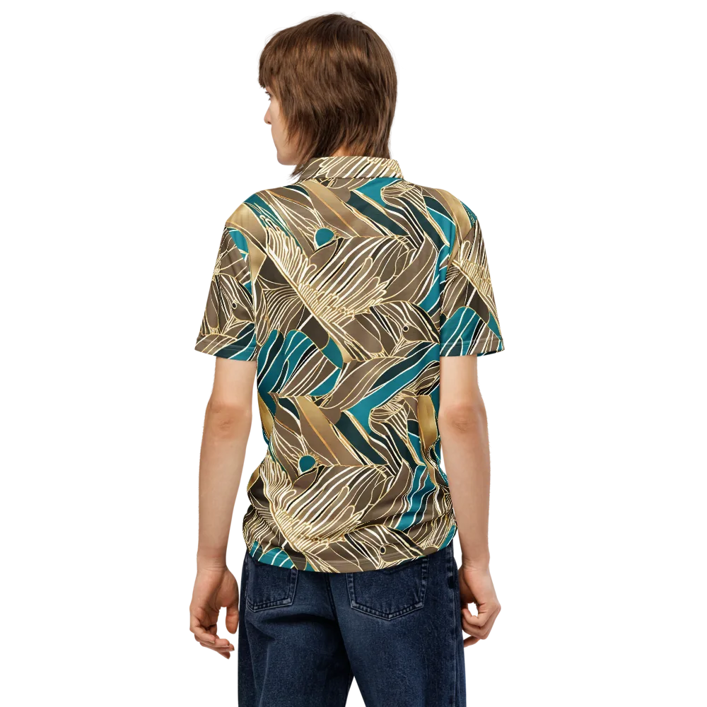 Gilded Frond on Men's Slim Fit Polo Shirt — Back