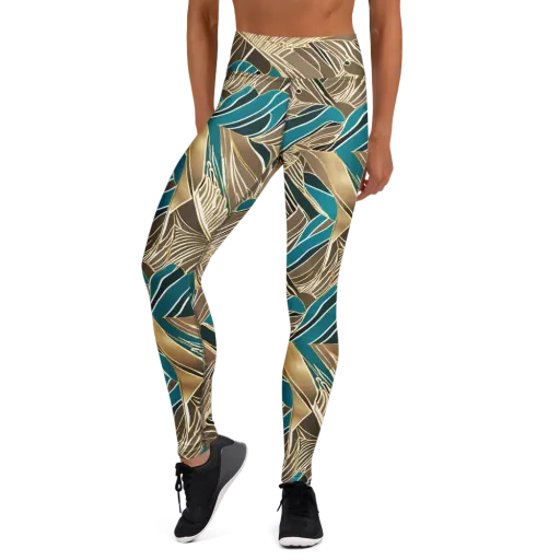Gilded Frond on a Yoga Leggings