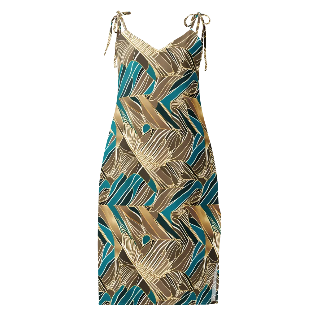 Gilded Frond on Slip Dress — Front